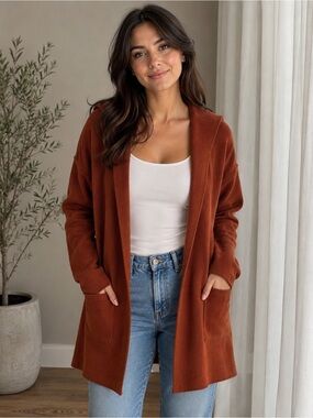 Twik by Simons - Rust Open-Front Women's Cardigan Sweater